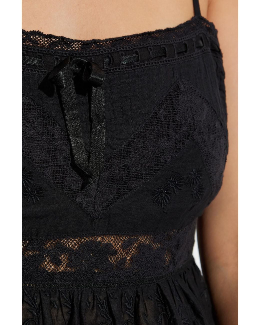 LoveShackFancy Black Top "Rowina"