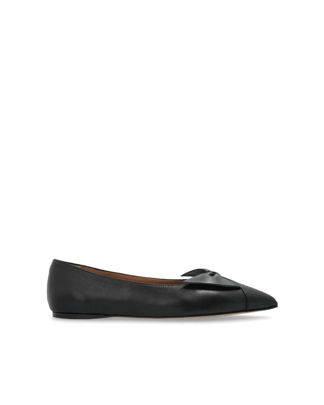 Ferragamo Black Leather Ballet Flats With A Bow