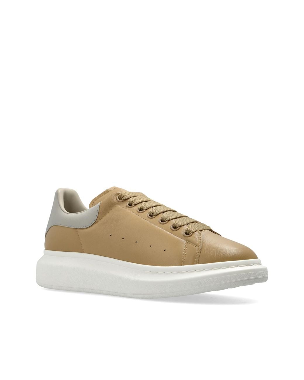 McQueen Natural Leather Sports Shoes With Logo for men