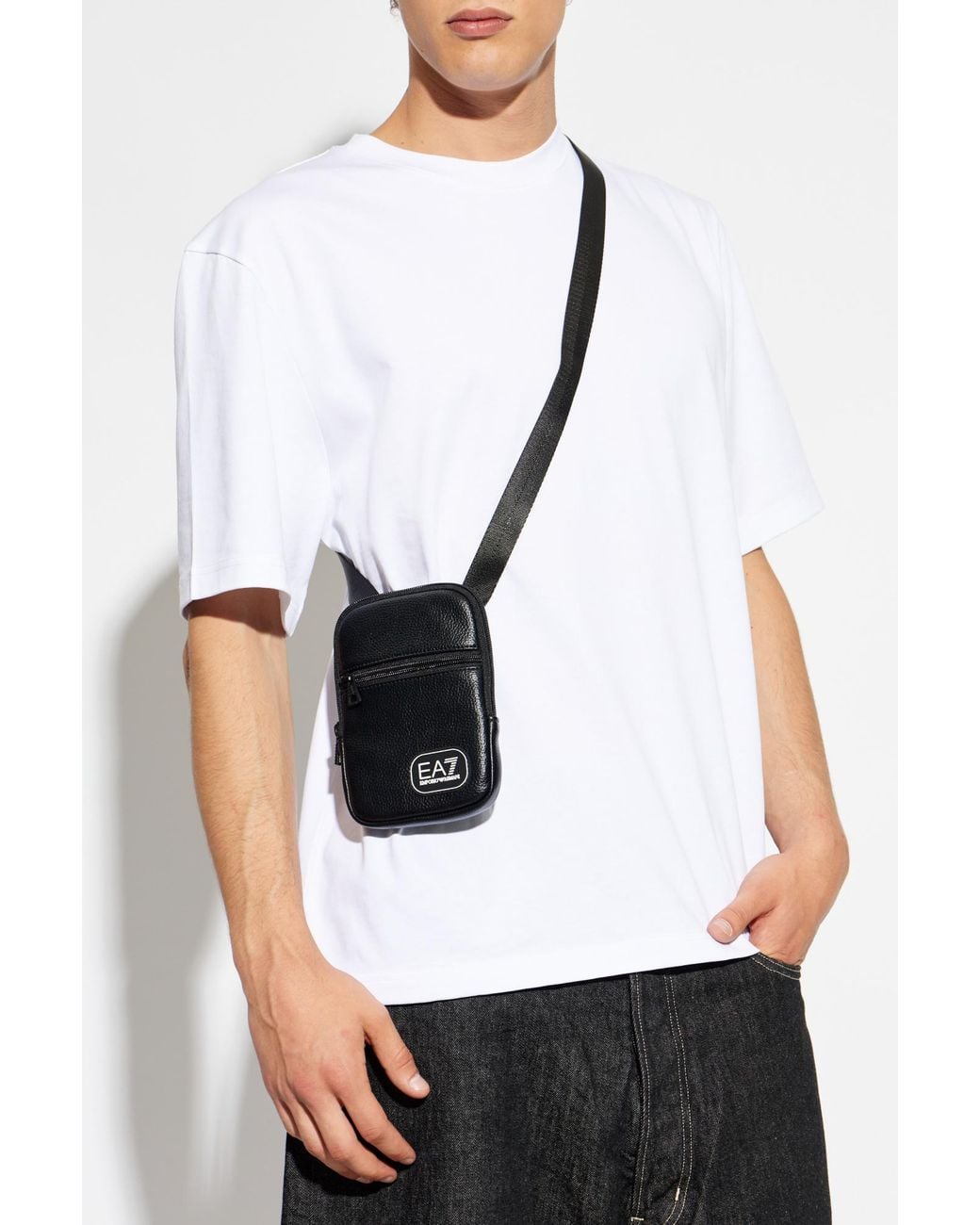 EA7 White Bag With Printed Logo for men