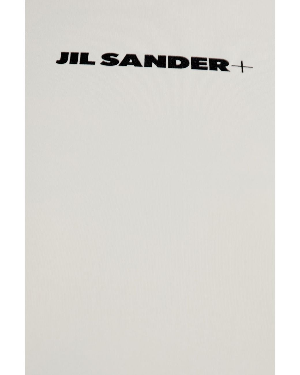 Jil Sander White Swim Top With Printed Logo