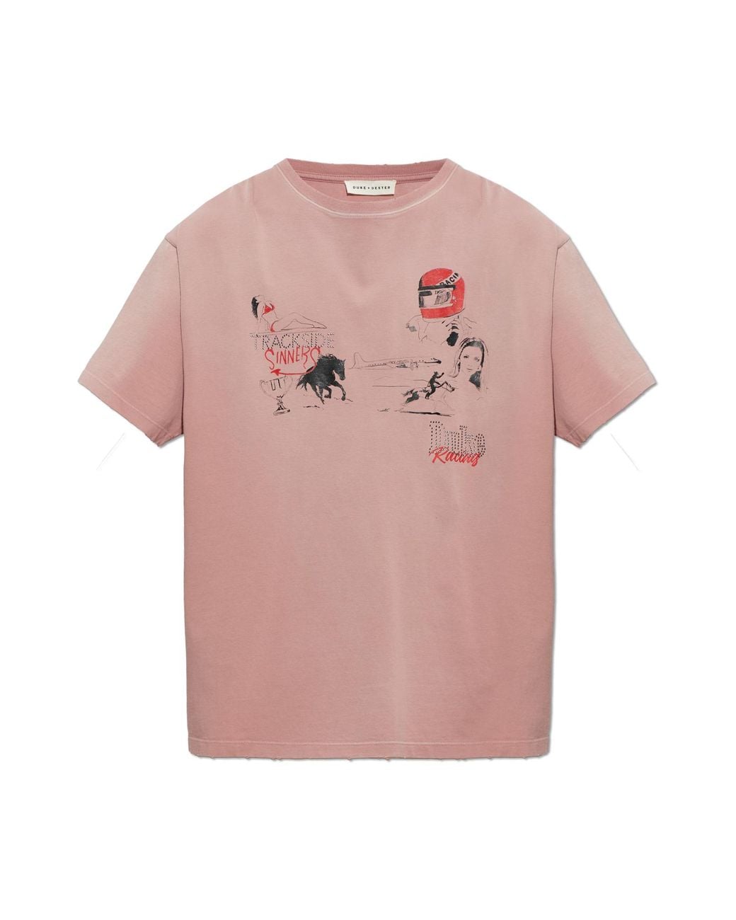 Duke & Dexter Pink Printed T-Shirt for men