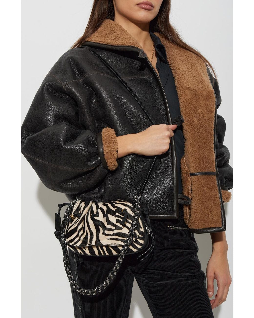 Isabel Marant Black Leather Shoulder Bag 'Bolton Xs'