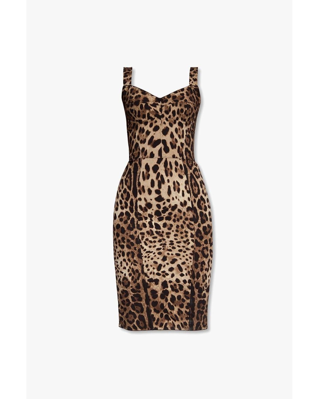 Dolce & Gabbana White Dress With Animal Pattern