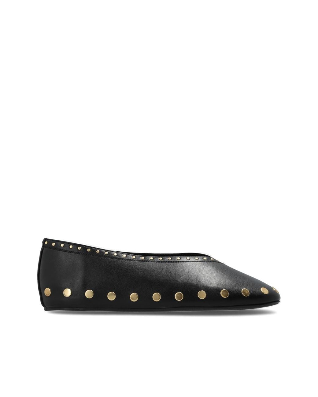 Ganni Black Ballet Flats With Studs