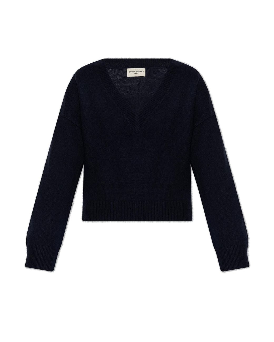 Officine Generale Blue Cashmere Sweater 'Misty'