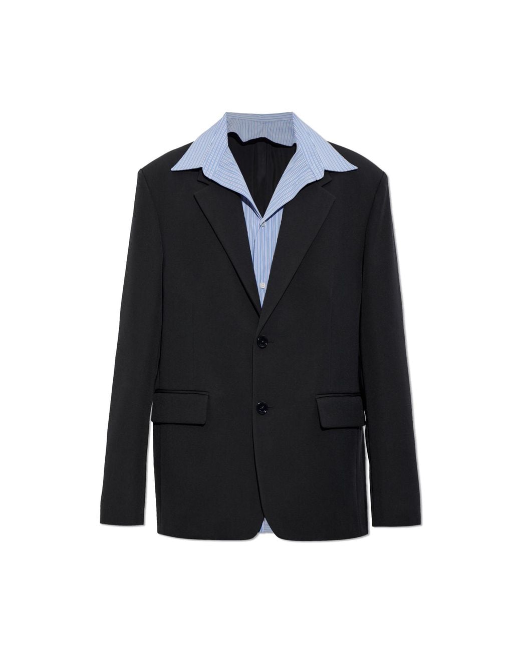 Balenciaga Black Oversized Wool Blazer for men