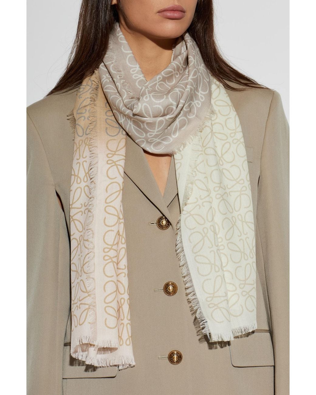 Loewe Natural Monogram Wool Scarf