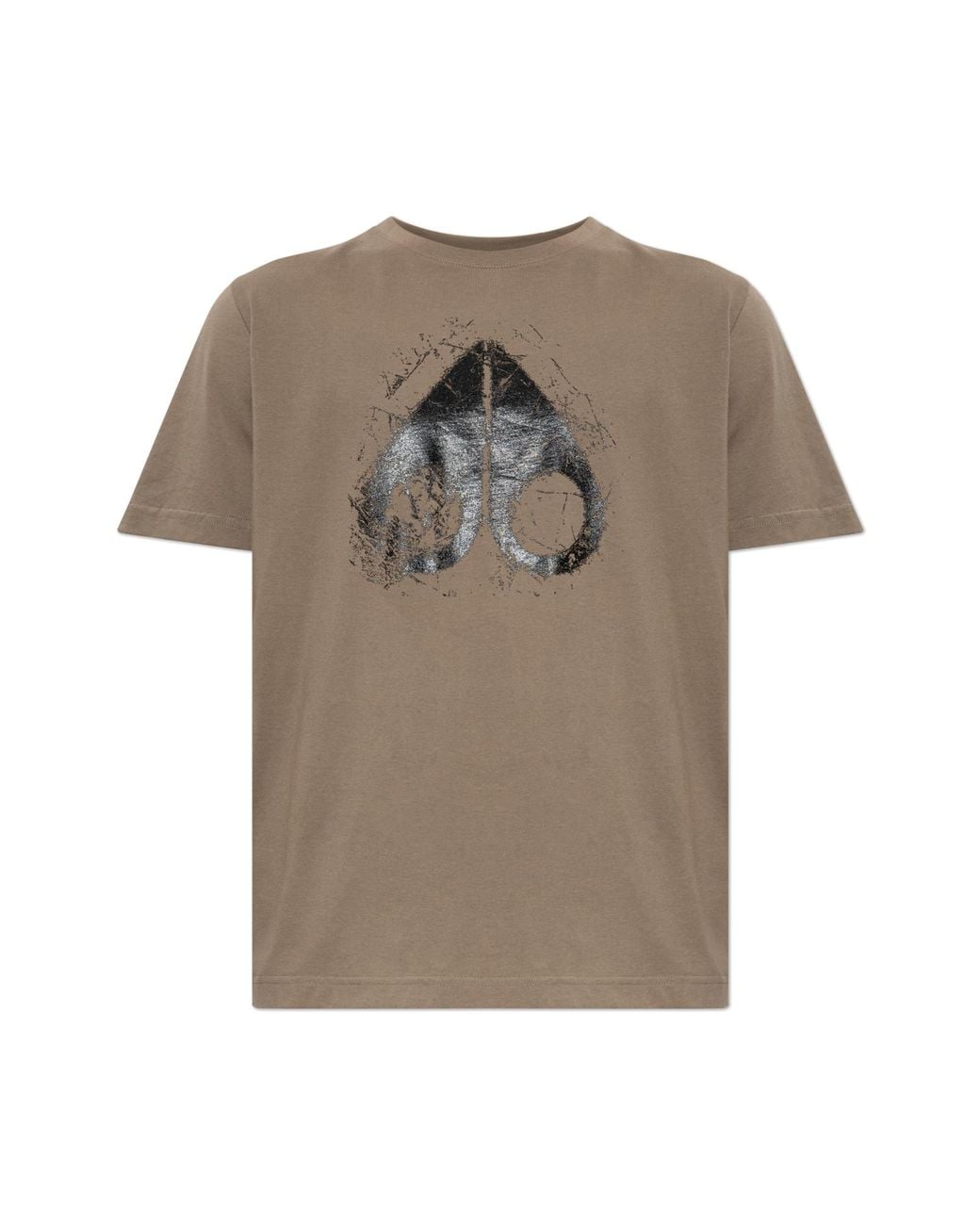 Moose Knuckles Brown T-Shirt With Print for men