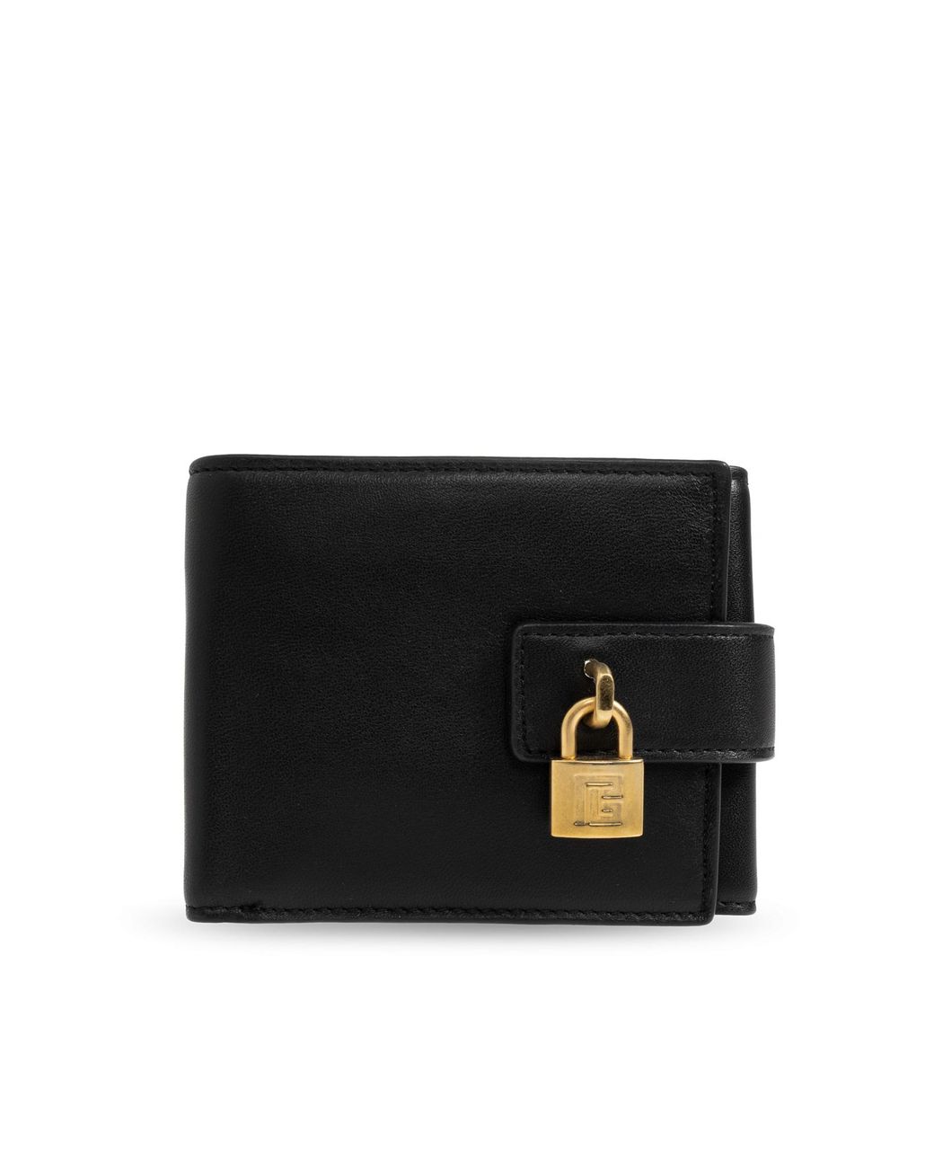 Balmain Black Leather Wallet With Logo
