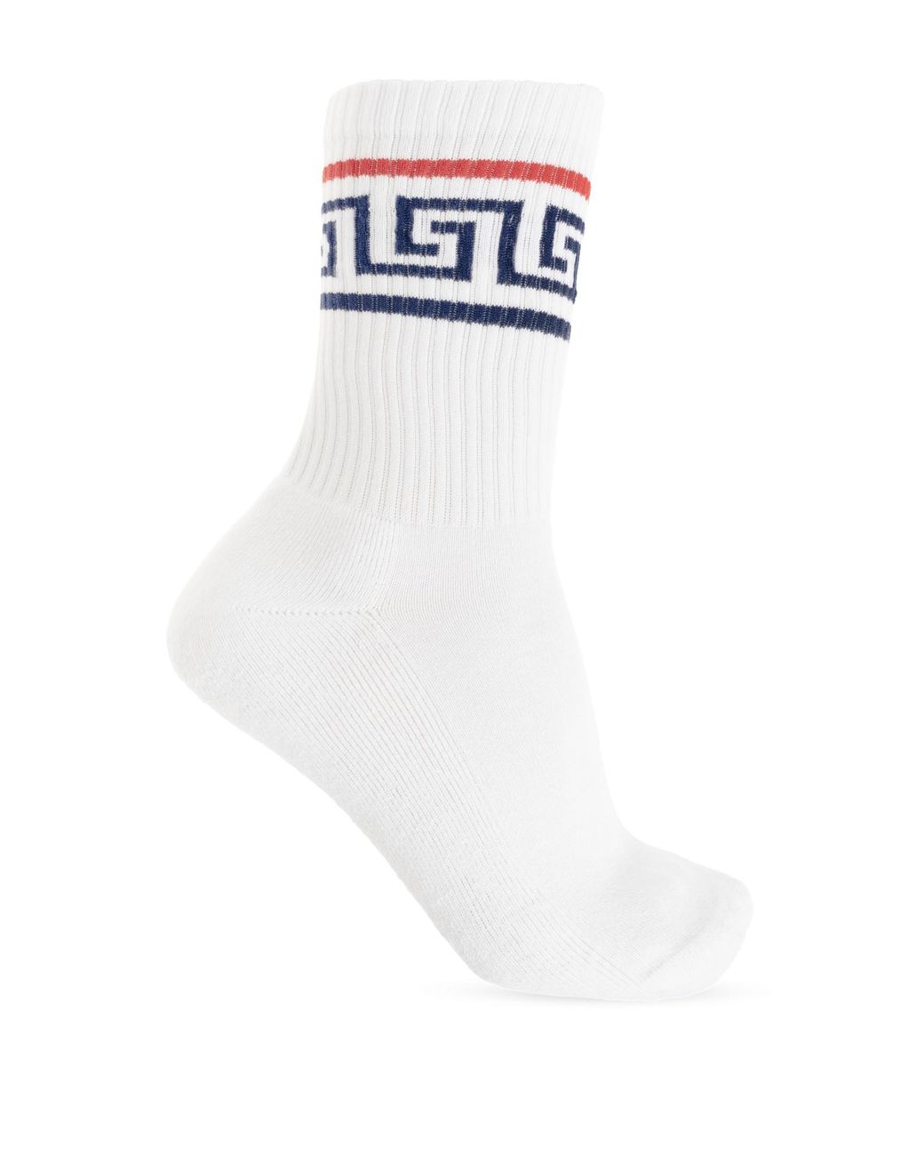 Versace White Cotton Socks With Logo for men