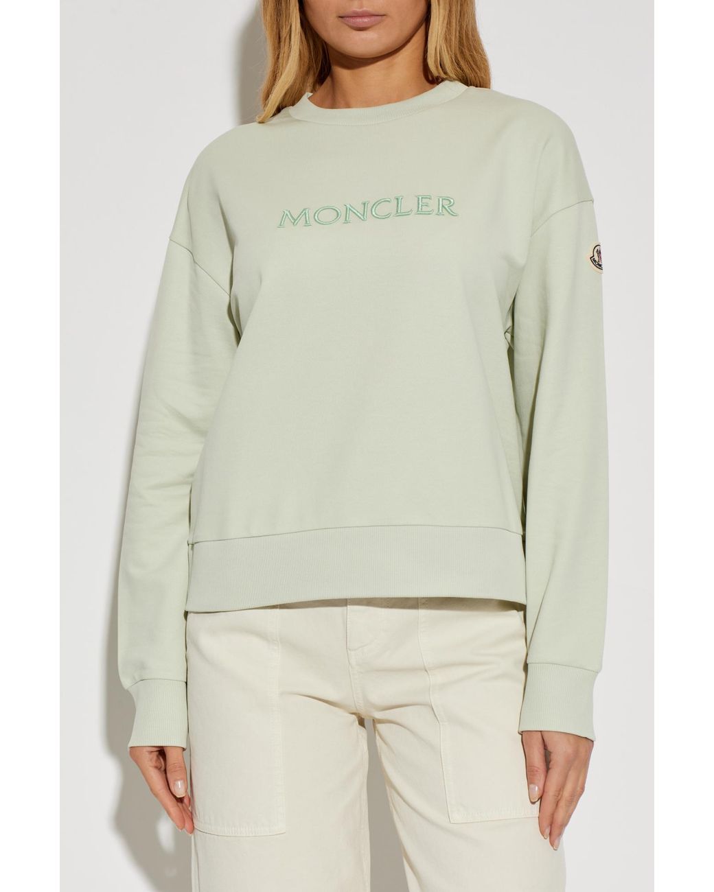 Moncler White Sweatshirt With Logo
