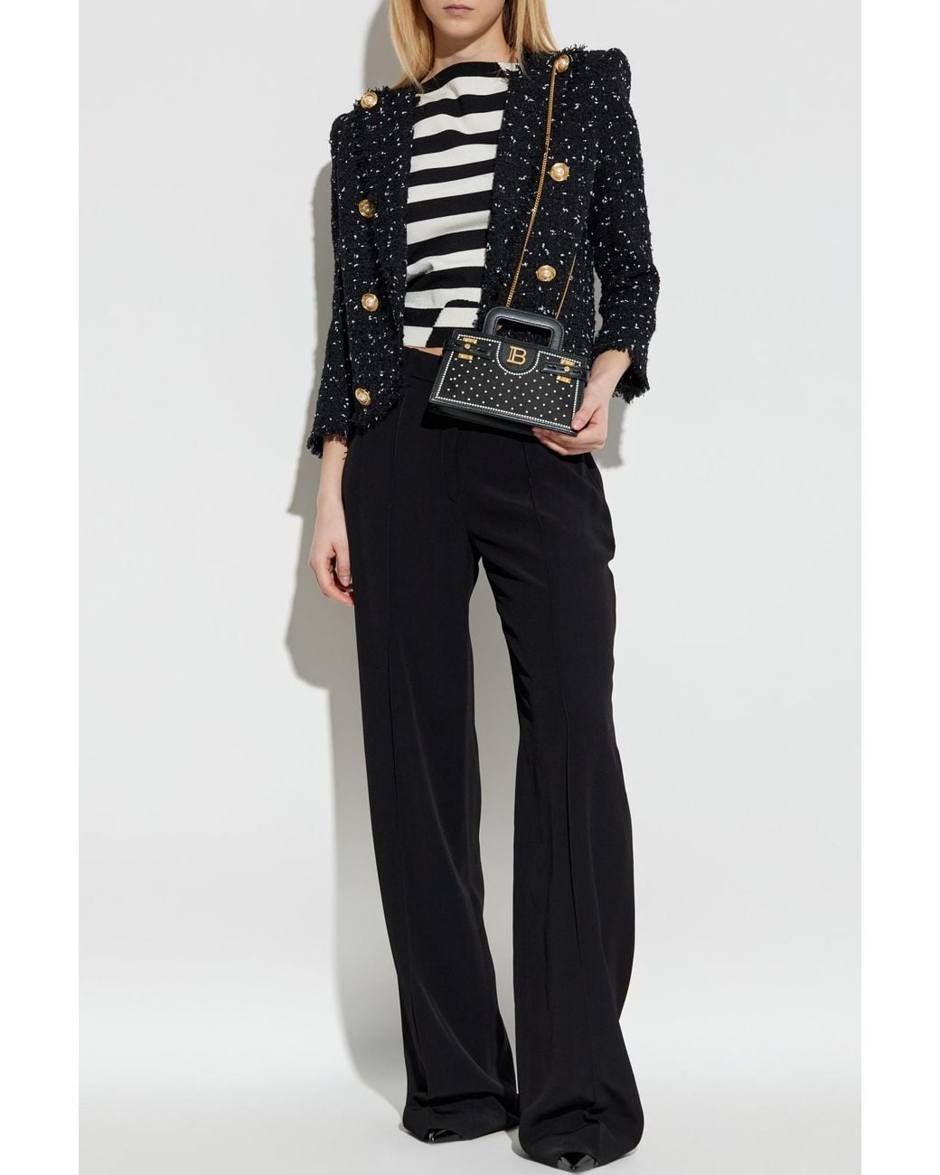 Balmain Black Trousers With Stitching On The Legs