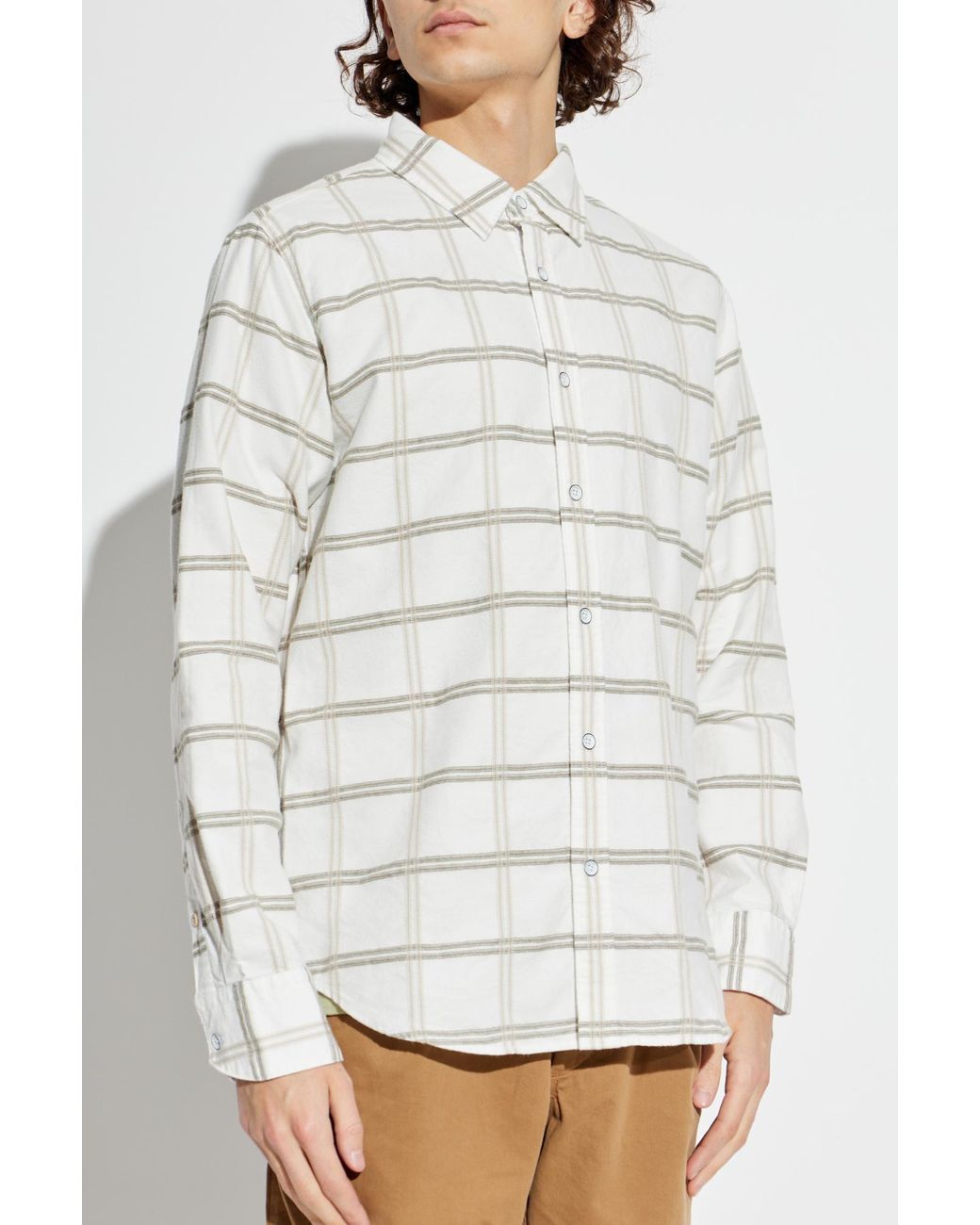 Rag & Bone White Checked Pattern Shirt for men