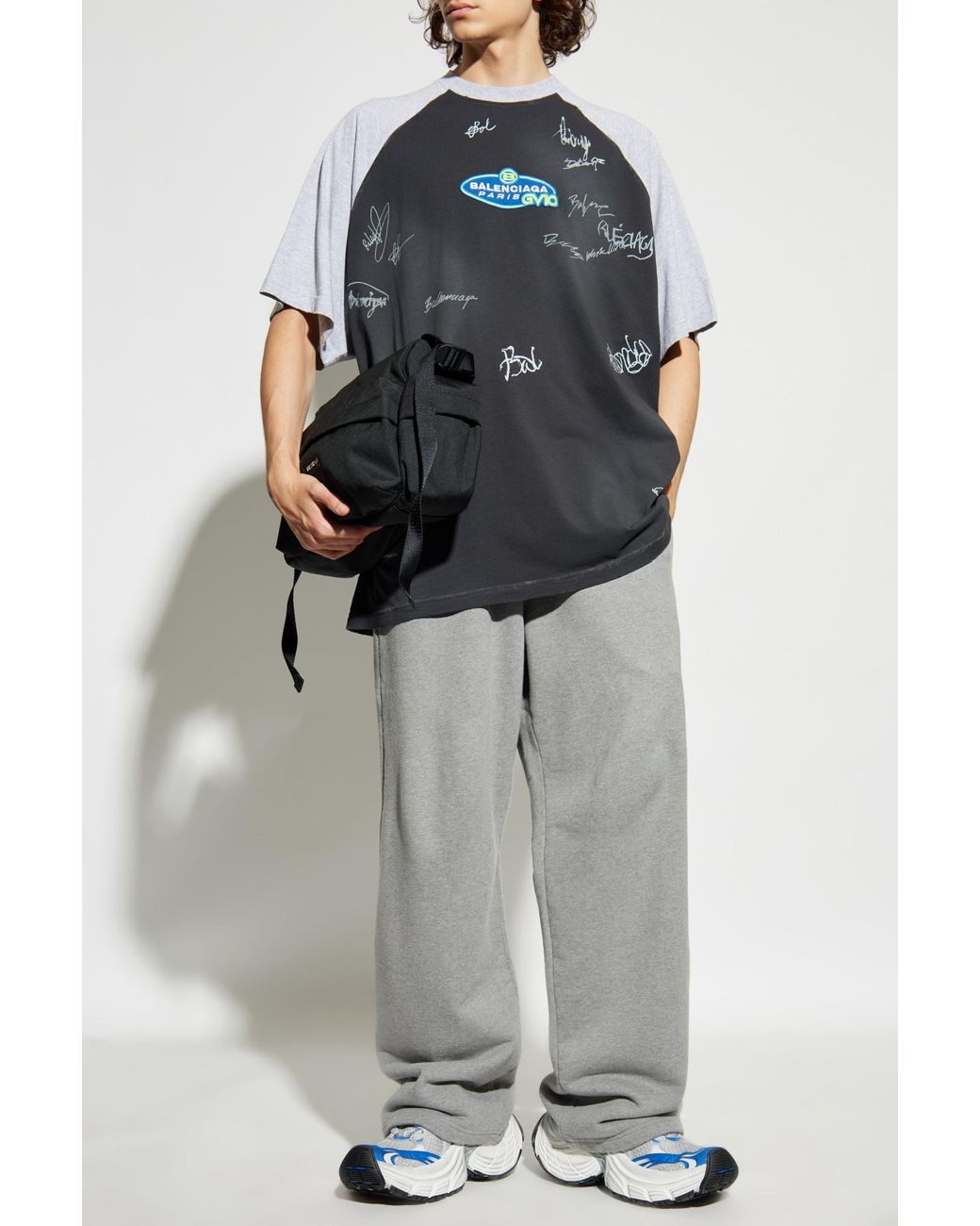 Balenciaga Black T-Shirt With A Patch for men