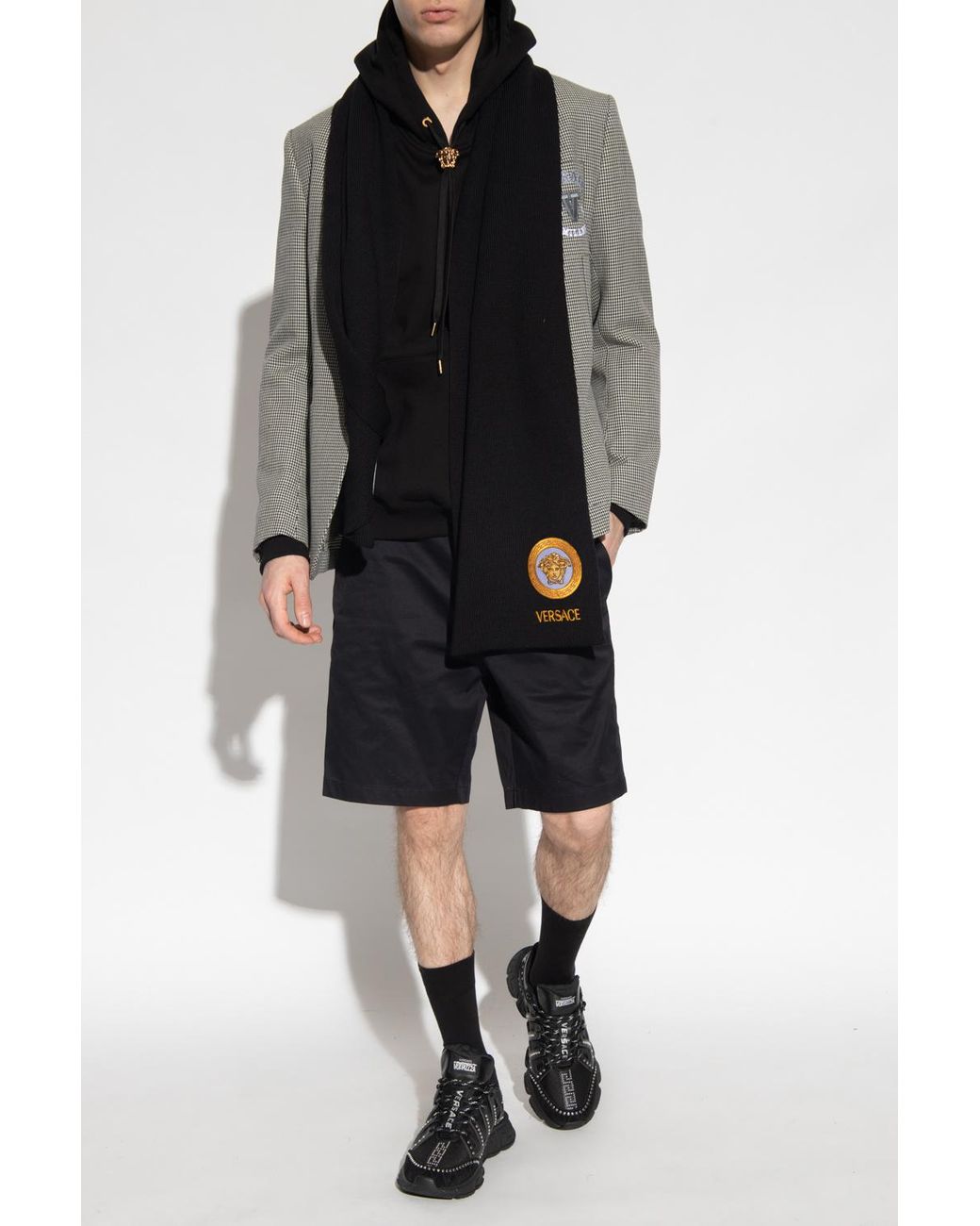 Versace Black Cotton Hoodie for men