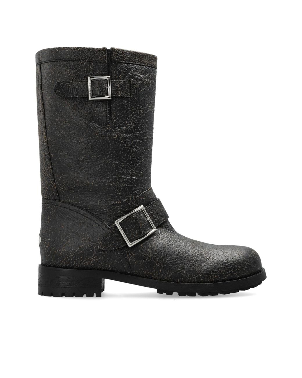 Jimmy Choo Black 'Biker Mid' Ankle Boots