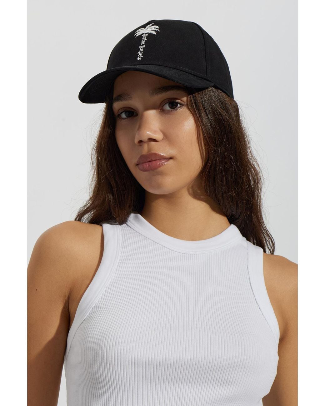 Palm Angels Black Cap With Peak