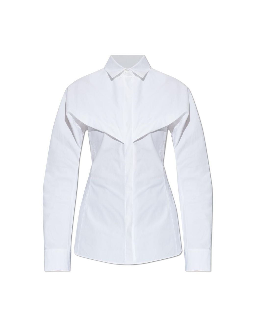 Jacquemus White Shirt With Decorative Pleats