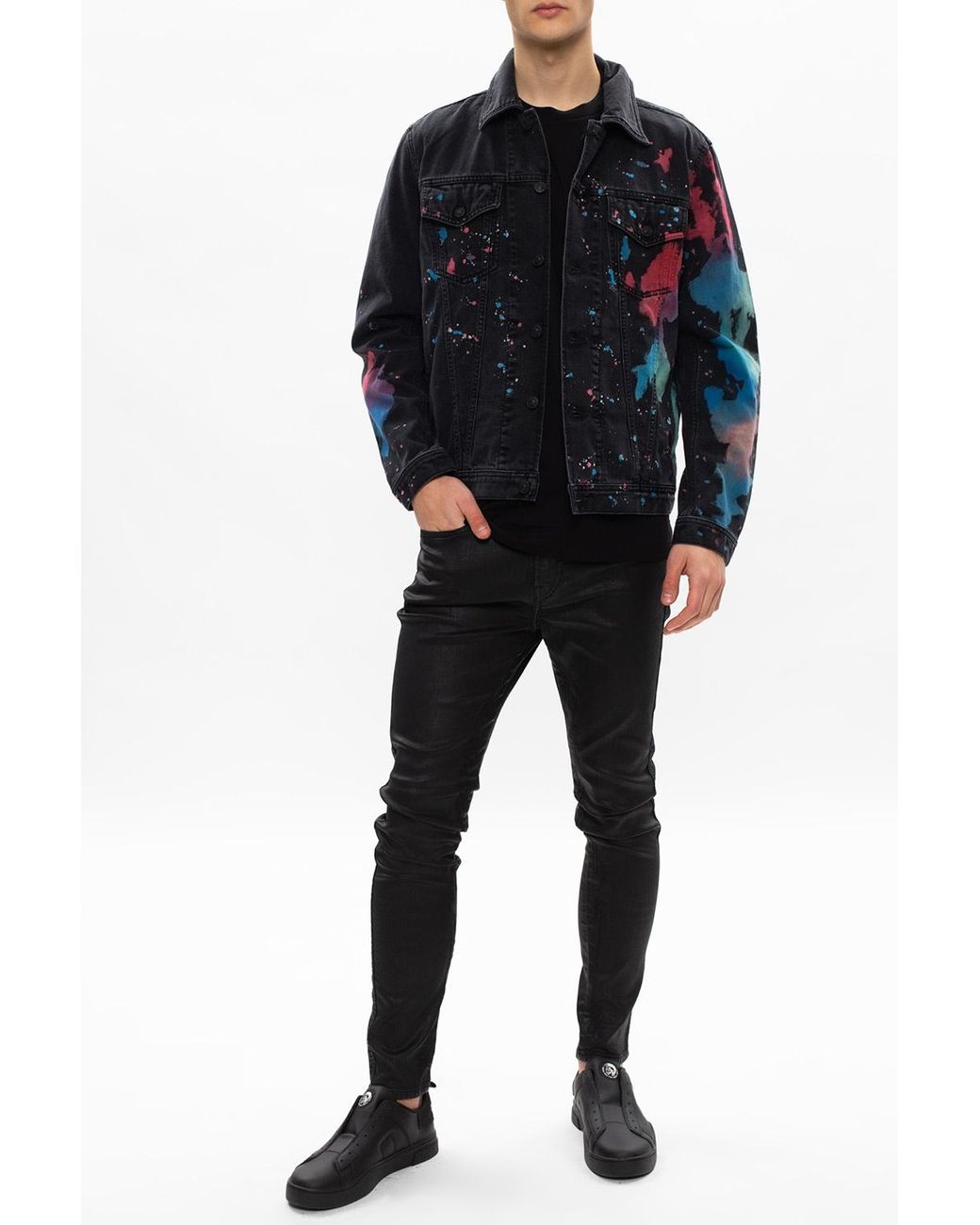 DIESEL Waxed Jeans in Black for Men Lyst