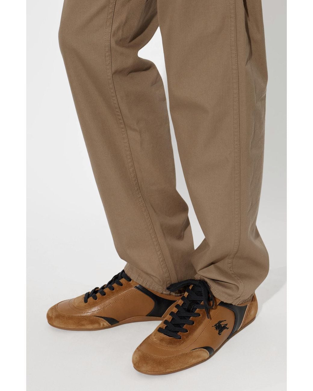 Burberry Brown Leather Sports Shoes for men