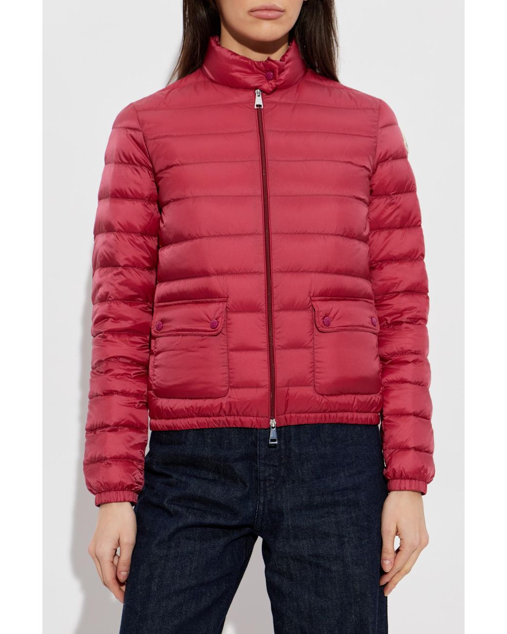Moncler Red 'Lans' Down Jacket