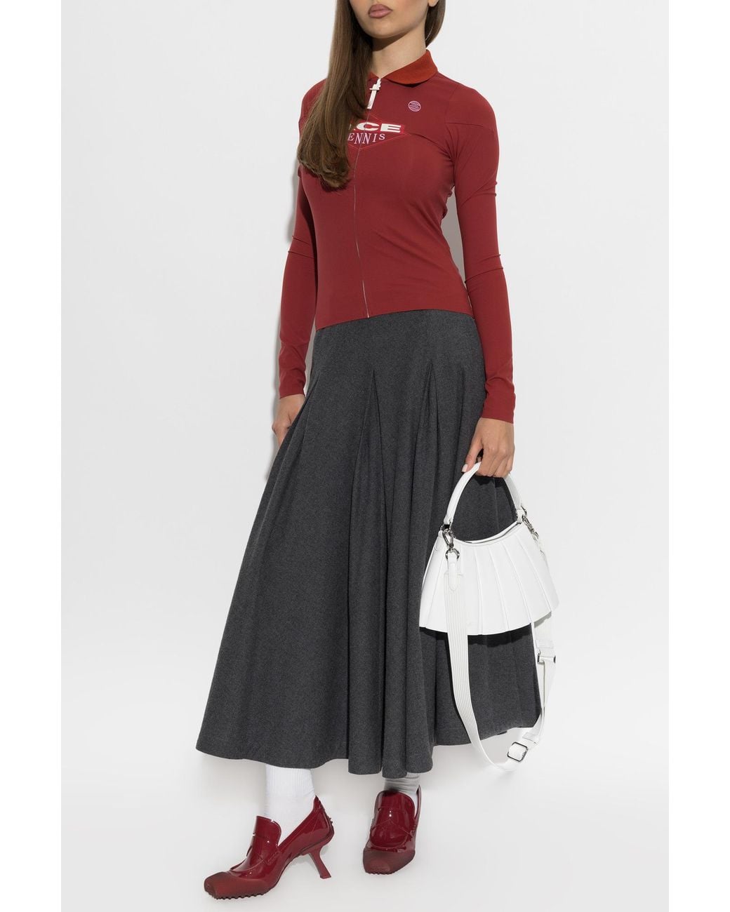 LACOSTE RUNWAY Red Long-Sleeve Top