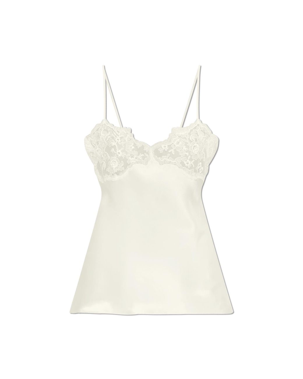 Chloé Natural Silk Top With Lace Insert