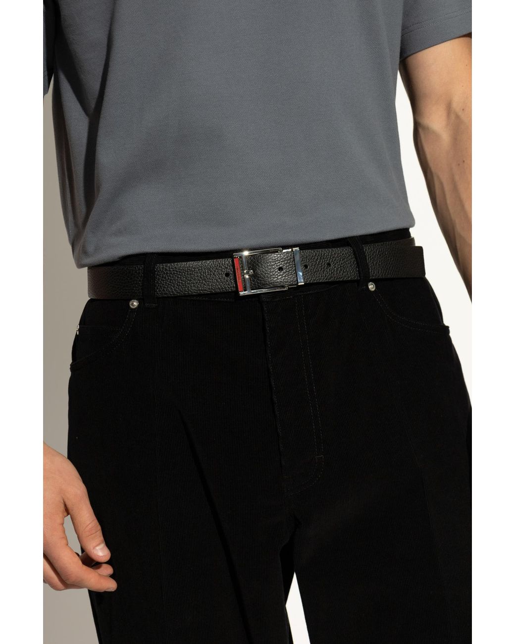 Ferragamo Black Double-Sided Belt for men