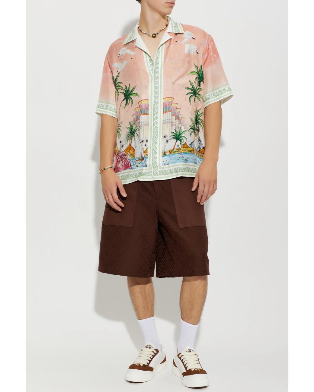 Casablanca Brown Monogram Shorts for men
