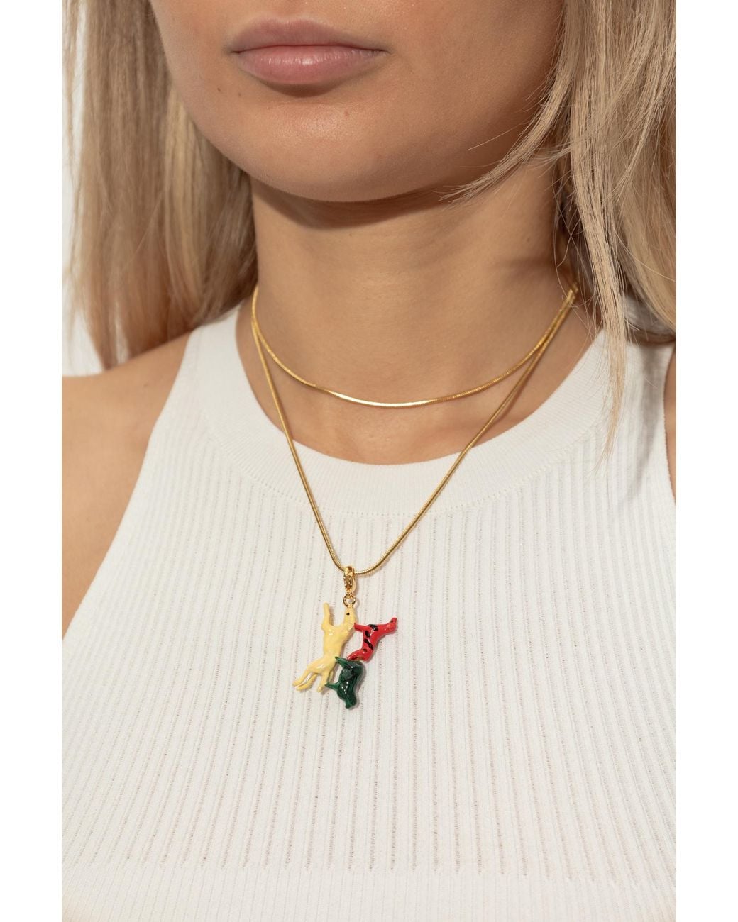 Marni White Pendant With A Letter