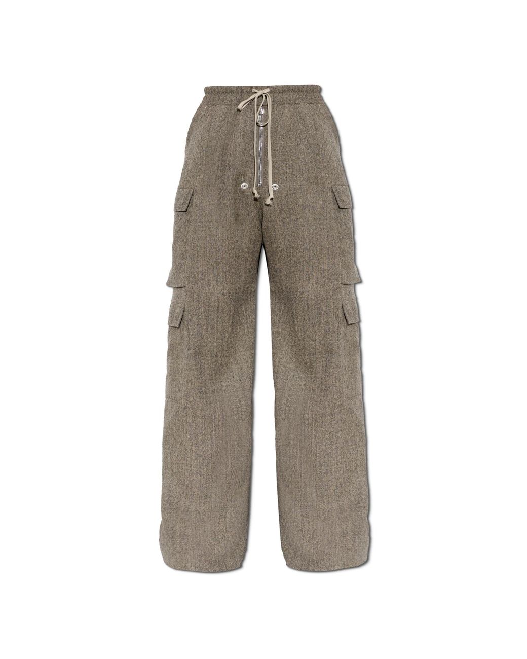 Rick Owens Gray Wool Wide-Leg Trousers for men