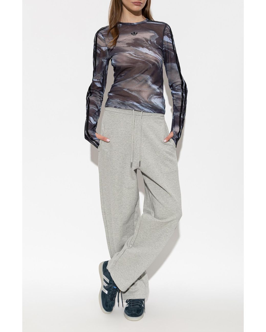 Adidas Originals Blue Transparent Long Sleeve T-Shirt