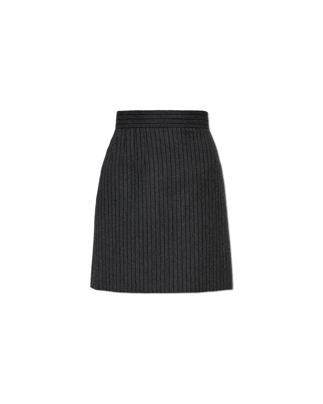 Versace Black Wool Striped Skirt