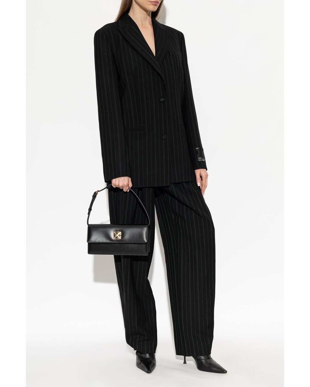 Off-White c/o Virgil Abloh Black Wool Blazer With Closed Lapels