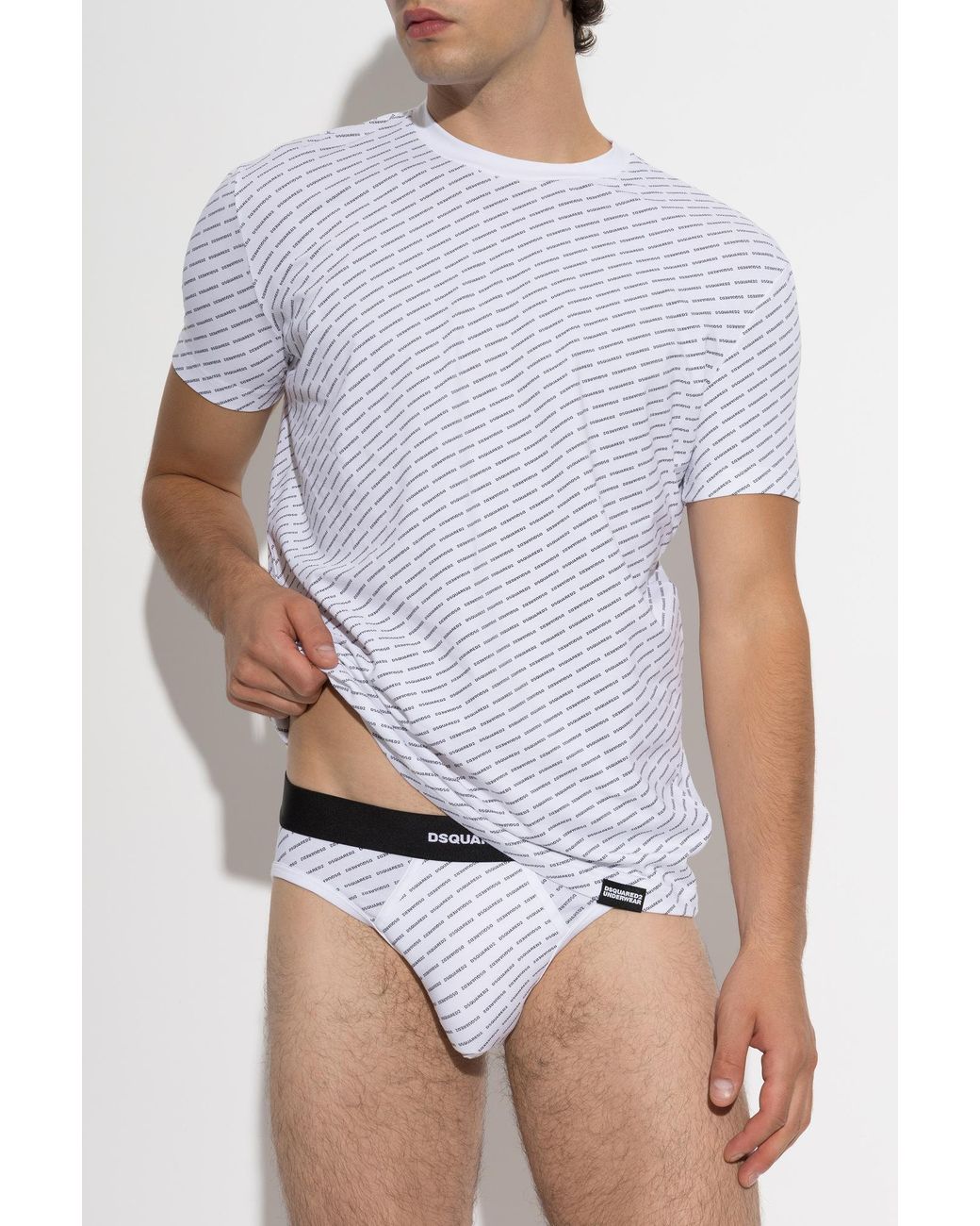 DSquared² White Underwear Set: Briefs, T-Shirt for men