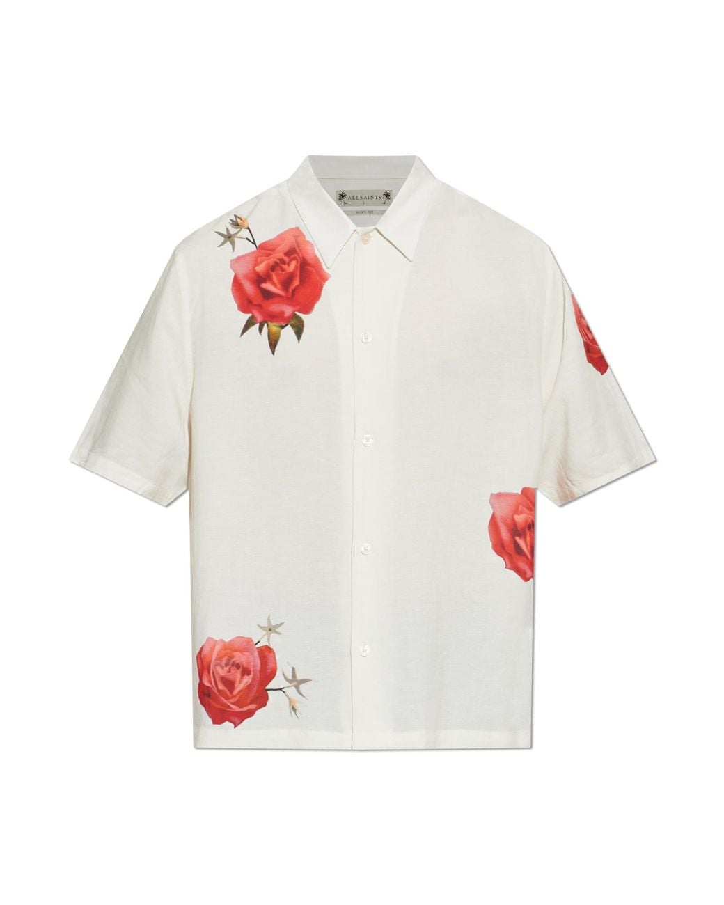 AllSaints Red Shirt 'Fleur' for men