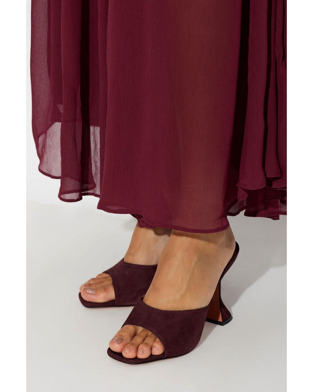 AMINA MUADDI Brown 'Lupita' Heeled Mules