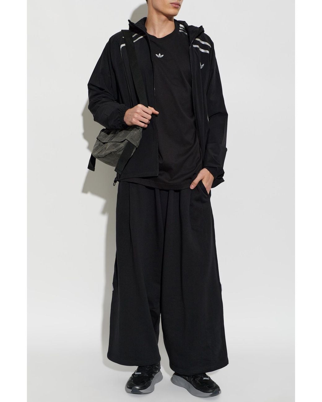 Adidas Originals Black Wide-Leg Track Pants for men