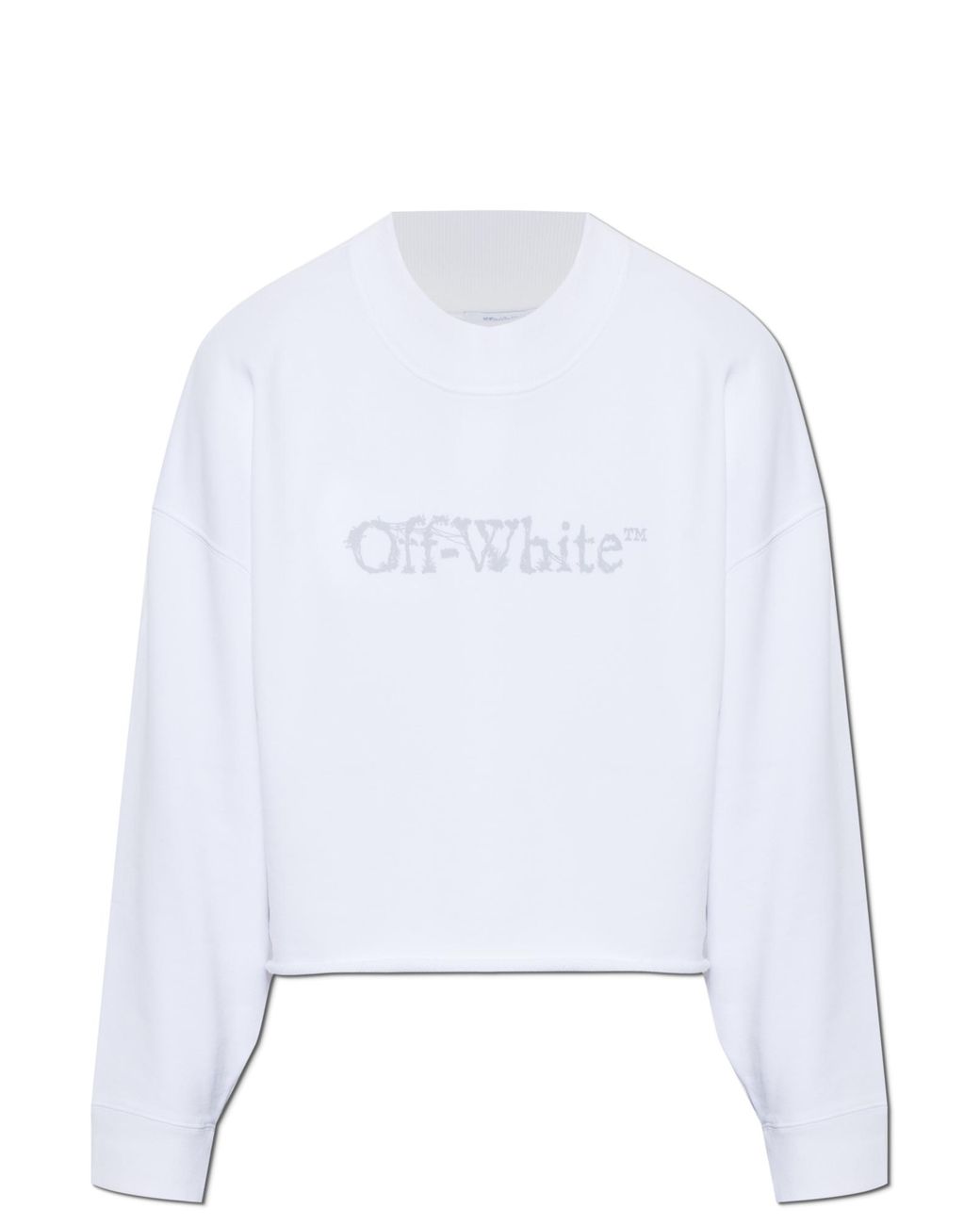 Off-White c/o Virgil Abloh White Cropped Sweatshirt With Raw Hem