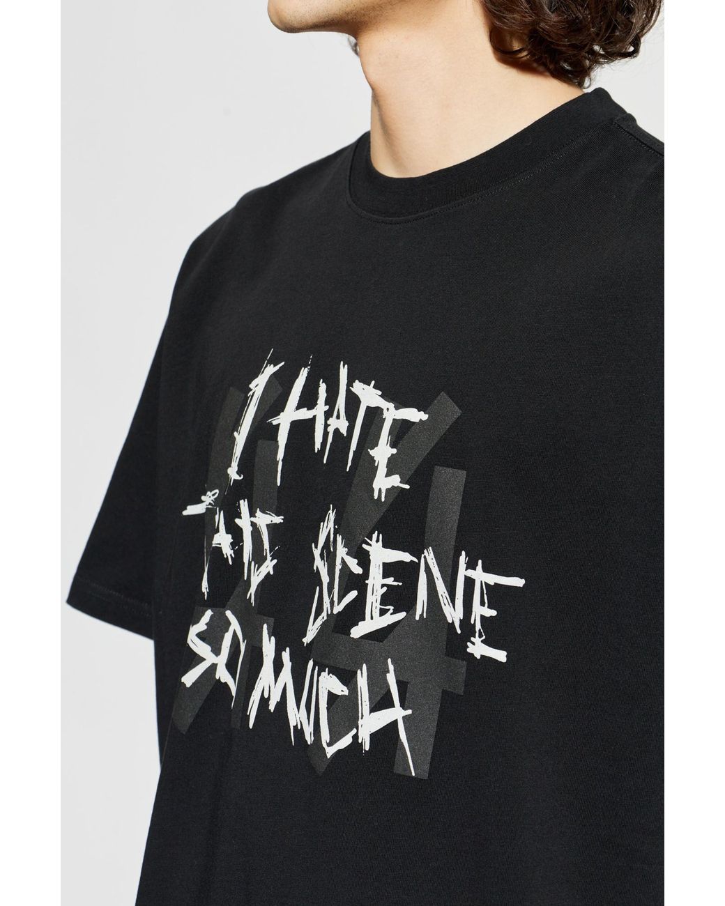 44 Label Group Black T-Shirt With Print for men