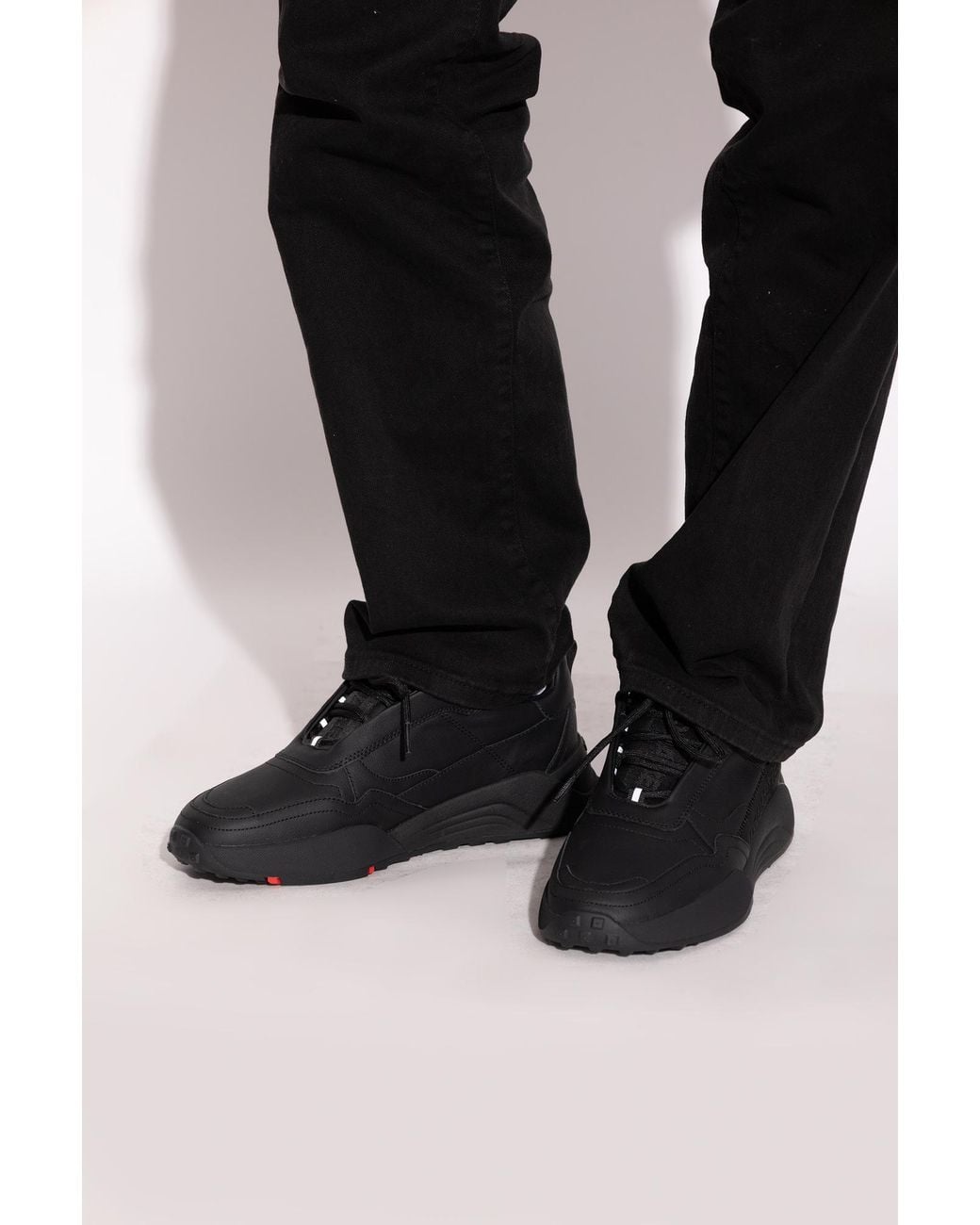 DSquared² Black Leather Sneakers 'Flow' for men