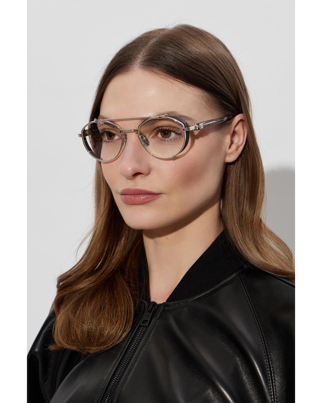 Balmain Metallic 'Brigade Iv' Corrective Glasses