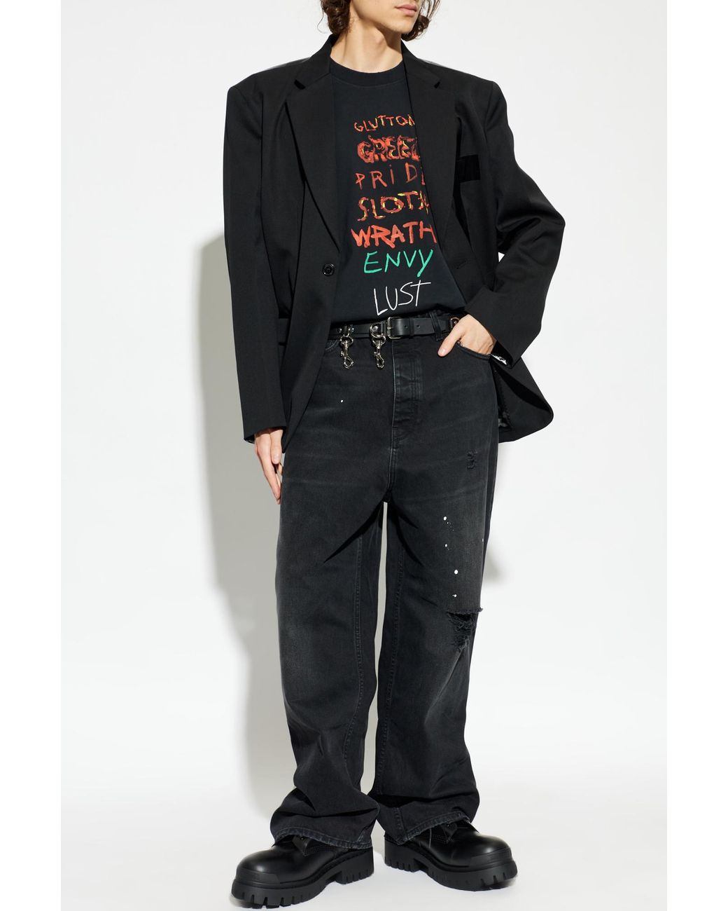 Vetements Black Vintage-Effect Jeans for men