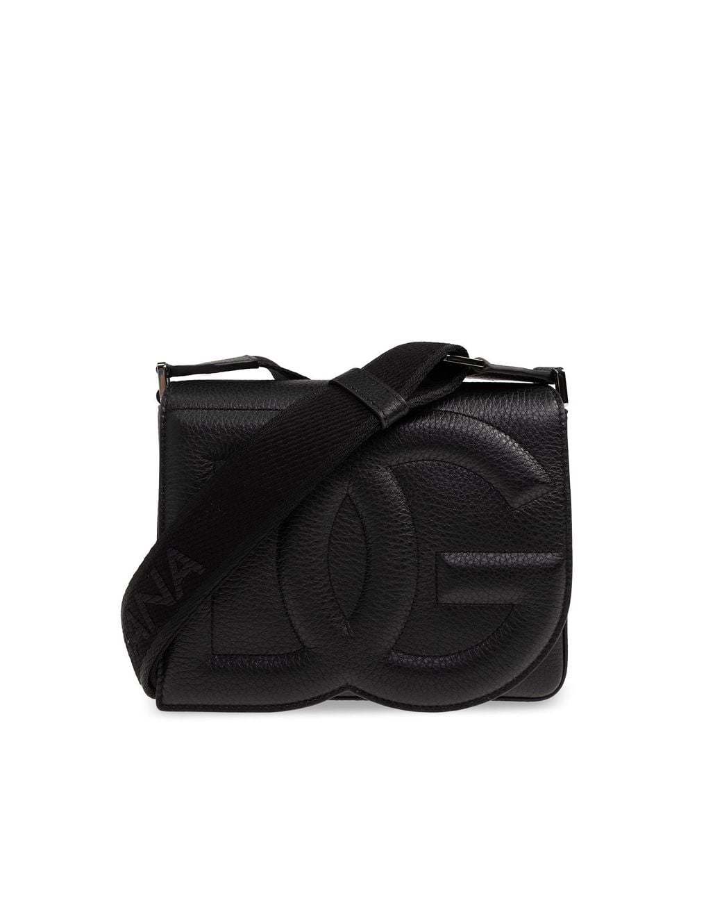 Dolce & Gabbana Black 'Medium Dg Logo Bag' Shoulder Bag for men