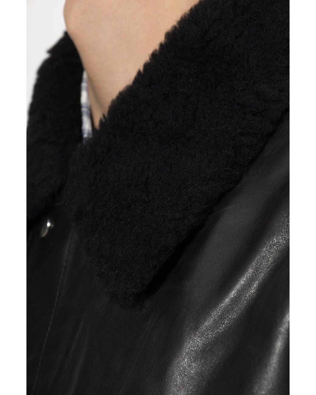 A.P.C. Black Leather Jacket 'Charies' for men