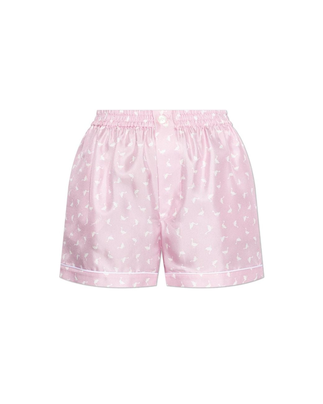 Moschino Pink Silk Shorts With Print