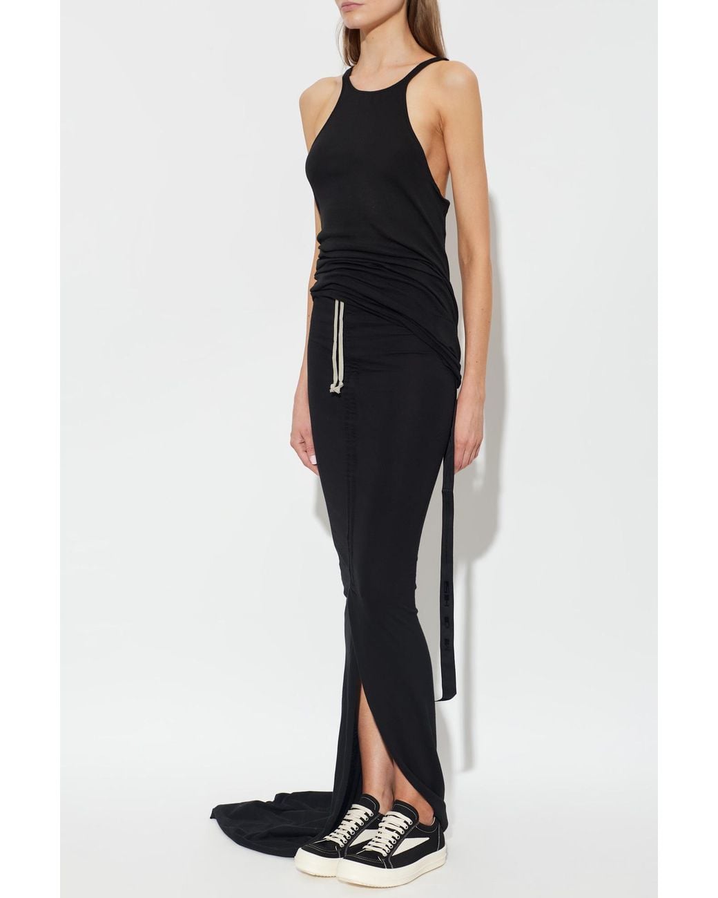 Rick Owens Black Long Skirt With Slit