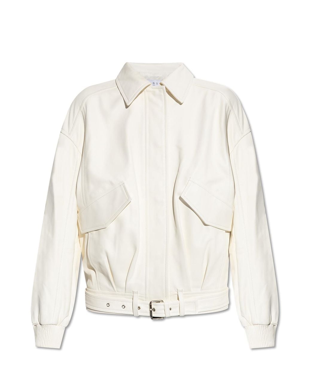 IRO White Leather Jacket "Manka"