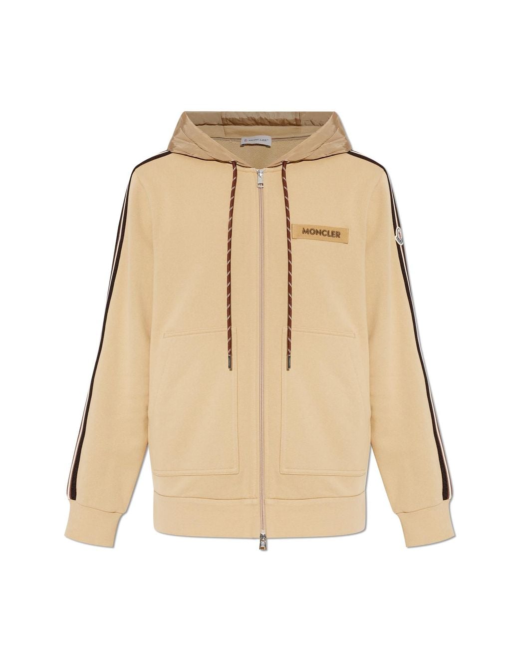 Moncler Natural Sweatshirt With Logo Patch for men